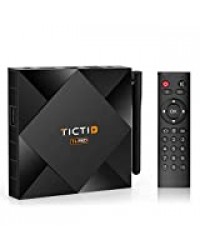 TICTID Android TV Box 10.0 avec Antenne Externe 【4GB DDR3 + 32GB ROM】 T6 Pro H616 4K BT 4.0 Boîtier Android TV Quad-Core 64bit Cortex-A53 Wi-FI 2.4G/5G LAN10M/100M Box Android TV