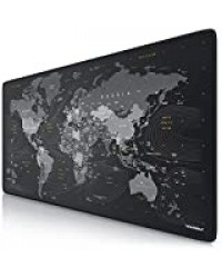 TITANWOLF - Tapis de Souris Gaming Global 900x400mm - sous-Main Bureau planisphère Gamer Extra Large XXL en Tissu, Base antidérapante - Carte du Monde - pour Tous Types de Souris et Claviers