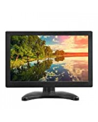 TOGUARD Moniteur 12 Pouces Portable Écran 1366 * 768 TFT LCD Couleur avec HDMI/VGA/MIC pour PC Caméra Raspberry 160º Double Enceintes