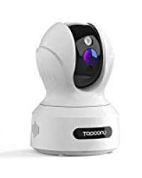 Topcony Caméra de Surveillance WiFi, 1080P Caméra IP Intérieur sans Fil, Caméra Sécurité FHD avec Détection de Mouvement et d'alerte, Audio Bidirectionnel, Vision Nocturne, Compatible avec Alexa