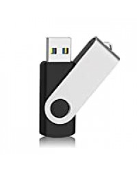 TOPESEL Clé USB 3.0 128Go, Cle USB 128 Go Portable Flash Drive Mémoire de Stockage Externe à Stocker Photo Musique Vidéo, Cadeaux pour Étudiants Femmes (Noir)