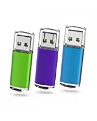 TOPESEL Clés USB 32Go, Lot de 3 Clé USB 2.0 32 Go Clef USB Pendrive Lecteur USB Flash Drive Mémoire de Stockage Externe pour Ordinateur Télévision Voiture, Cadeau pour Étudiants (Bleu Vert Violet)