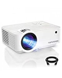 TOPVISION Retroprojecteur, 5500 Lumens Mini Projecteur Full HD 1080P Vidéoprojecteur with 240” Display, 60000 Hours LED Projecteur Portable Compatible with HDMI/USB/SD/AV/VGA