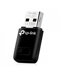 TP-Link Clé WiFi Puissante N300 Mbps, mini adaptateur USB wifi, dongle wifi, Bouton WPS, compatible avec Windows 10/8.1/8/7/XP, Mac OS X 10.9-10.13, Linux , Noir, TL-WN823N