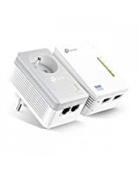 TP-Link CPL WiFi 300 Mbps + CPL 600 Mbps avec Ports Ethernet et prise intégrée, Kit de 2 - étendez votre connexion Internet dans chaque pièce de la maison, TL-WPA4225 KIT