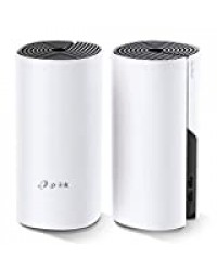 TP-Link Deco M4 (2-pack) Systèmes WiFi Mesh performant pour toute la maison - Couverture WiFi de 260m2 - Installation Facile - Contrôle parental - Compatible avec toutes les Box Fibre