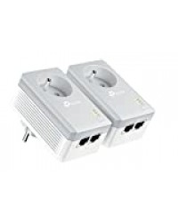 TP-Link TL-PA4025P KIT CPL 600 Mbps, 2 Ports Fast Ethernet, Prise Intégrée Version Française, Pack de 2