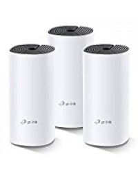 TP-Link WiFi Mesh Systèmes Deco M4 (3-pack) performant pour toute la maison, Couverture WiFi de 320㎡, 2 Gigabit Ethernet Ports, Contrôle parental, Compatible avec toutes les Box Fibre