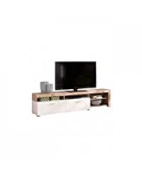 Tresice france Meuble TV Iris 140 cm Coloris chêne et Blanc