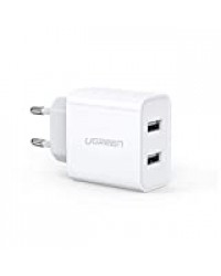 UGREEN Chargeur Secteur USB 2 Ports Chargeur 3.1A Compatible avec Tablettes Liseuses Smartphones TV Stick et Plus Encore