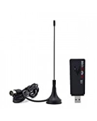 USB 2.0 Digital DVB-T SDR+Dab+FM HDTV TV Stick + RTL2832U TV Tuner Set with Antenna Suction Mount and Remote Control for Digital Terrestrial Video and Radio Programs Recording