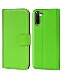 Verco Coque pour Samsung Galaxy Note 10, Housse Portefeuille pour Galaxy Note 10 Etui en Cuir Synthétique Fonction Stand Case, Vert