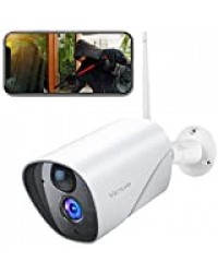 Victure Caméra de Surveillance Extérieure,1080P Caméra 2.4G WiFi sans Fil IP Caméra,PIR Détection de Mouvement, Audio bidirectionnel et Vision Nocturne