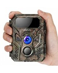 Victure Mini Caméra de Chasse 16 MP 1080p avec Vision Nocturne Avancée Activée par Mouvement IP66 étanche pour Observation de la Faune