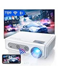 Vidéoprojecteur WiFi Bluetooth Full HD, 7500L WiMiUS Natif 1080P Portable Rétroprojecteur Soutiens 4K, Keystone et Fonction Zoom 50% X/Y , WiFi projecteur Home cinepoché pour iOS/ Android/ PS4.