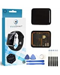 Visiodirect® Ecran Complet: Vitre Tactile + Ecran LCD Compatible avec Apple Watch Series 1 Taille 42mm + Film Protecteur Verre trempé + Kit Outils Offert