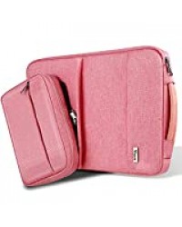 Voova Housse Sacoche Ordinateur 13 13.3 Pouce,Pochette pour Portable avec Poche pour Accessoires Détachable pour MacBook Air/MacBook Pro/Surface Book 2 13.5/Chromebook,pour Madame, Femmes & Homme,Rose