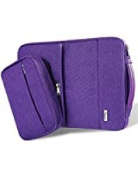 Voova Housse Sacoche Ordinateur 14-15.6 Pouce, Pochette pour Portable avec Poche pour Accessoires Détachable pour MacBook Pro/Surface Book 2 15 /Chromebook,pour Madame& Monsieur, Femmes & Homme,Violet