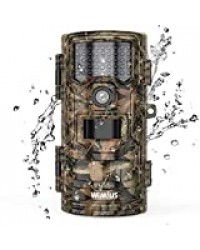 WiMiUS H7 Caméra de Chasse, 16MP 1080P HD Caméra de Faune Étanche IP66 Vision Nocturne Infrarouge avec 2.0'' LCD de Mouvement Thermique Caméra de Surveillance