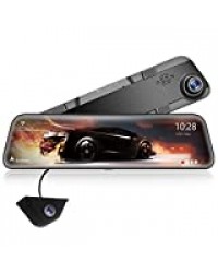 WOLFBOX 12''Dashcam Voiture Rétroviseur Écran Tactile de 12Pouces Caméra de Recul Full HD 2.5K Caméra de Voiture 310°Grand Angle Arrière Étanche avec ,SonyIMX415 GPS 32GB