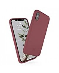 Woodcessories - Coque Compatible avec Coque iPhone X Rouge, Coque iPhone XS Rouge, biodégradable, fabriqué des Plantes - Zéro déchet