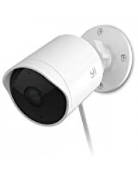 YI Caméra d'extérieur 1080p Caméra de Sécurité/Surveillance Extérieure Imperméable avec Vision Nocturne Commande Vocale Service Cloud Disponible - Blanche