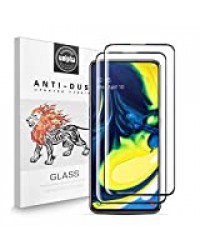 Zidwzidwei Verre Trempé Protecteur D'écran pour Samsung Galaxy A80 [2 pièces], Dureté 9H, 3D Haute Définition, sans Bulle, Résistant à la Rayure Film Protecteur pour Samsung Galaxy A80