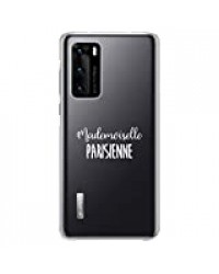 ZOKKO Coque Huawei P40 Pro Mademoiselle Parisienne - Souple Transparente Encre Blanc