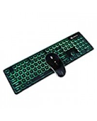 ZzZz Domination, Clavier Mécanique, Double Couleur, Frappe Rapide, Précise, Agréable, Gaming Clavier Mecanique Gamers, PC & PS4 avec rétroéclairage LED Rainbow Color Clavier et Souris sans Fil (Noir)